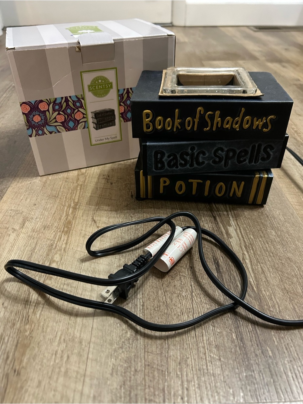 Scentsy Black and Gold Stack Book Wax Warmer - 'Book of Shadows'